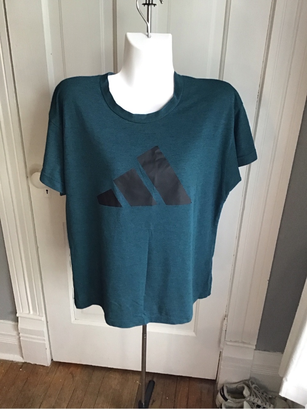 adidas Women's Teal Short Sleeve Logo Tee